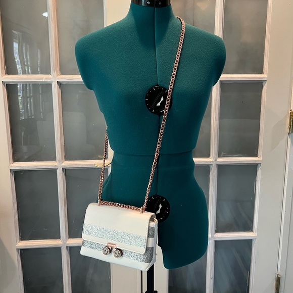 Ted Baker Nemie Rowing Glitter Stripe Leather White / Silver - Picture 10 of 12